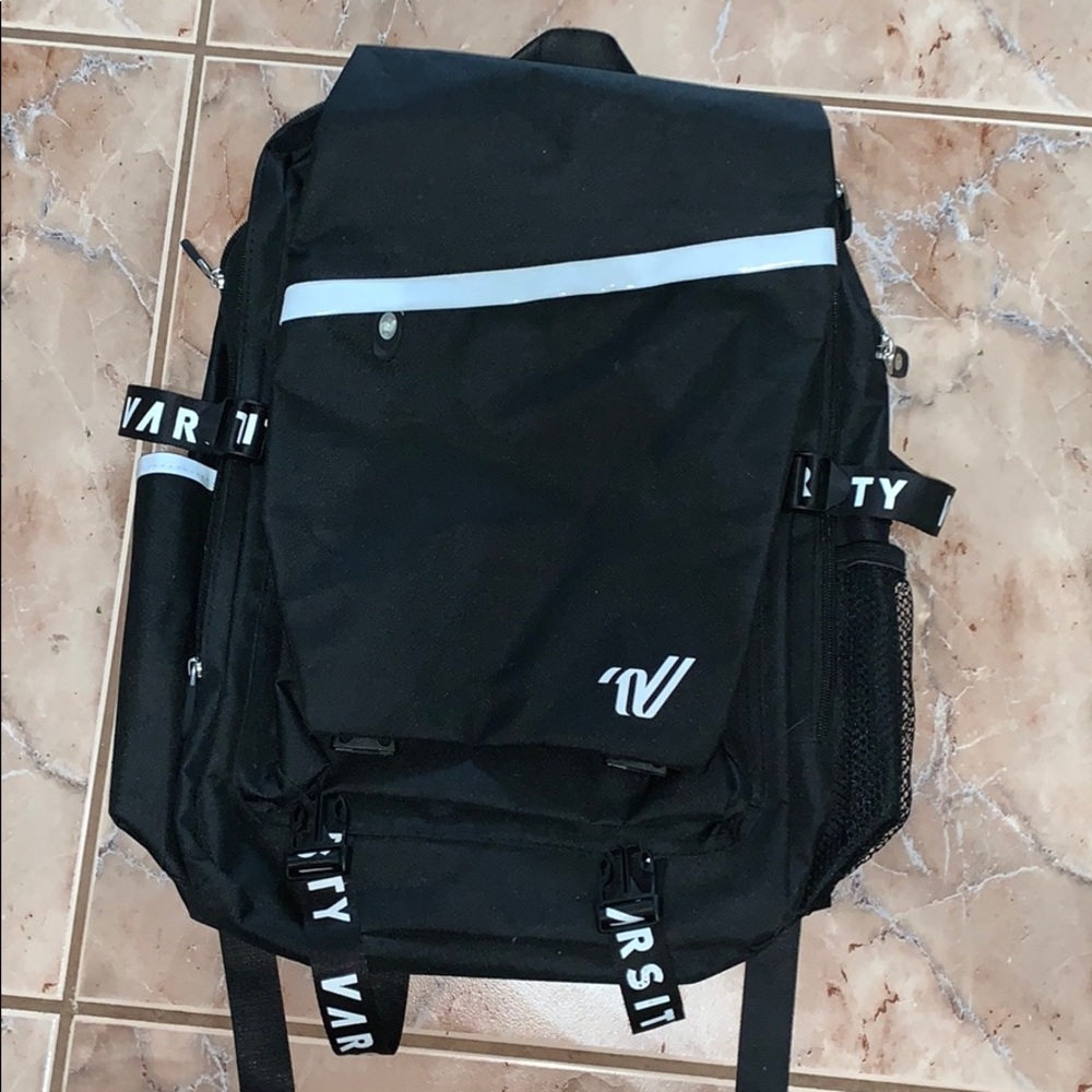 NWOT Varsity Backpack, lots of compartments